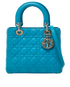Lady Dior Medium, &pound;1,700, Handbags, Blue, Leather, Front view